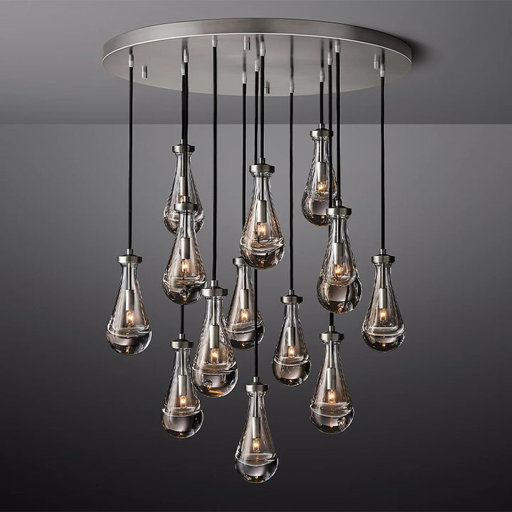 Raindrop Round Chandelier 36", Rain Chandelier