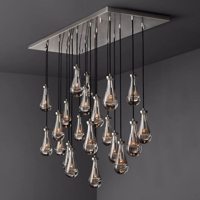 Raindrop Linear Chandelier 72" Rain Chandelier for living room dining room