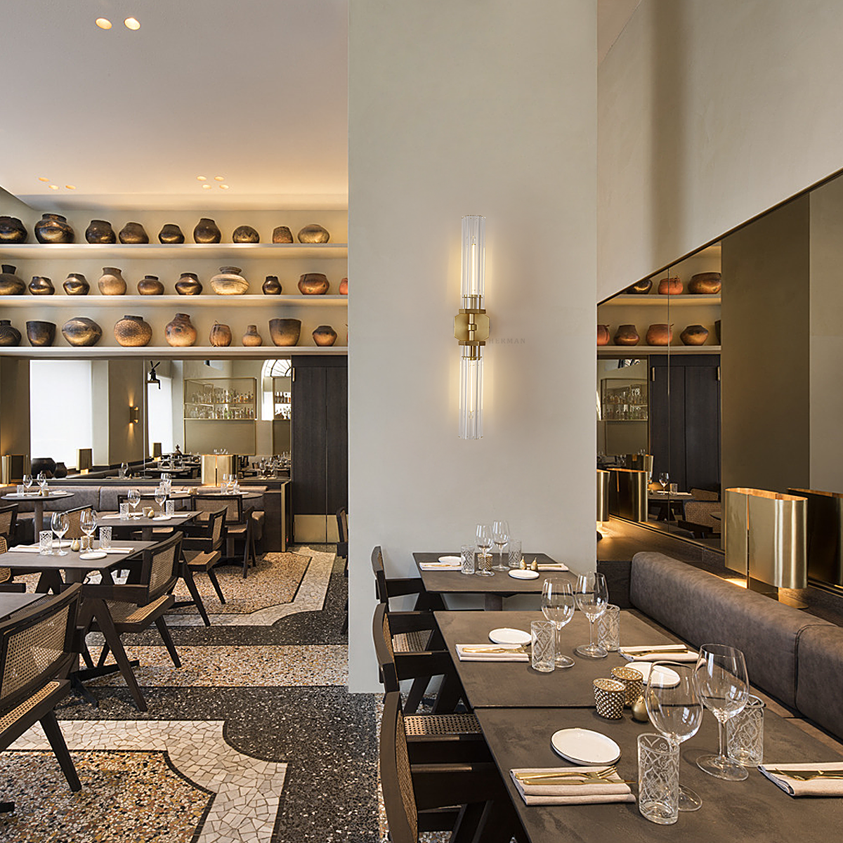 Lambert Hexagonal Linear Wall Sconce 19½"W