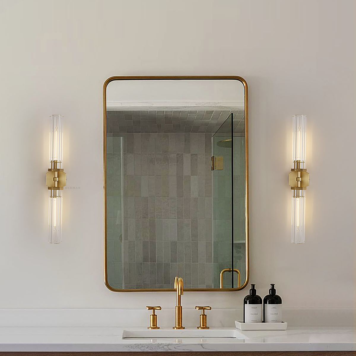 Lambert Hexagonal Linear Wall Sconce 19½"W