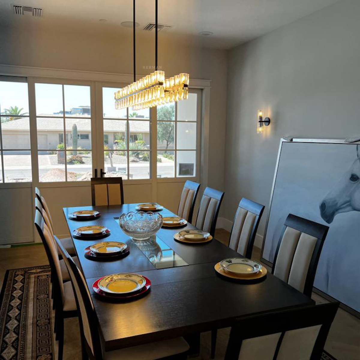 Arcachon led Rectangular Chandelier 54"