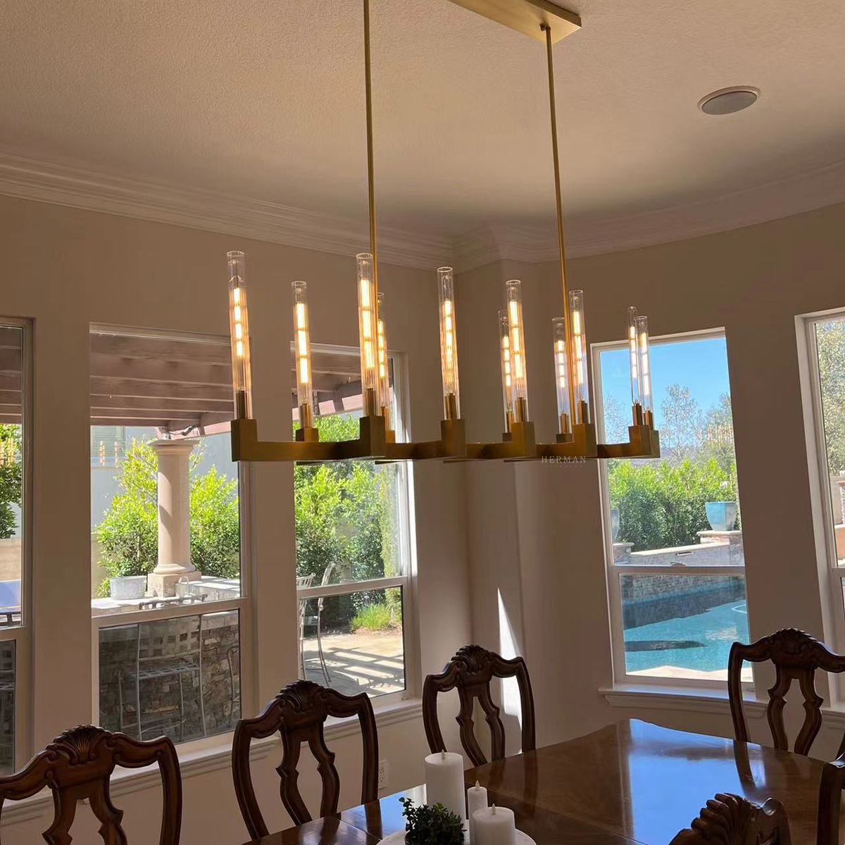 Cannel Linear Chandelier 55"