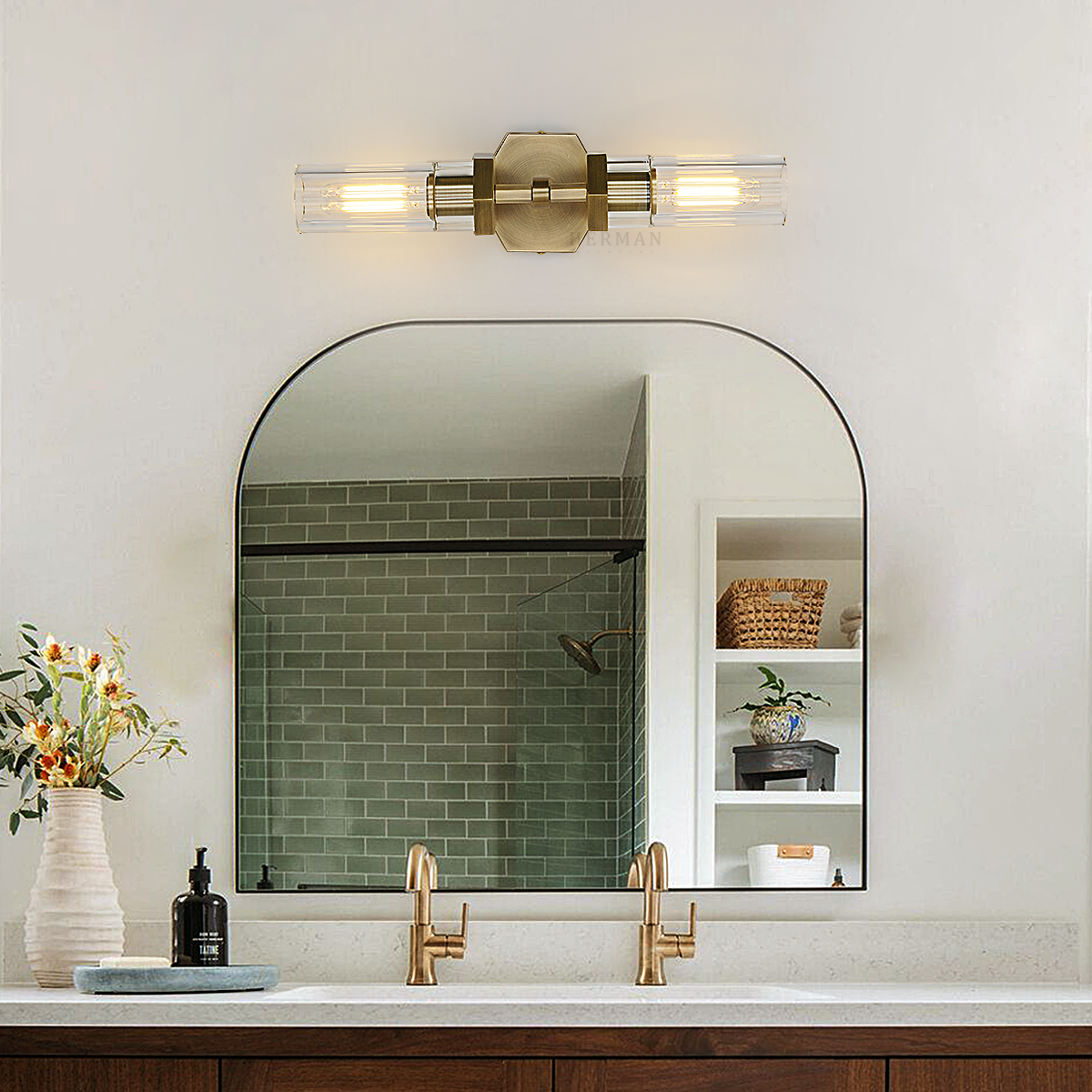 Lambert Hexagonal Grand Linear Wall Sconce 5¼"H