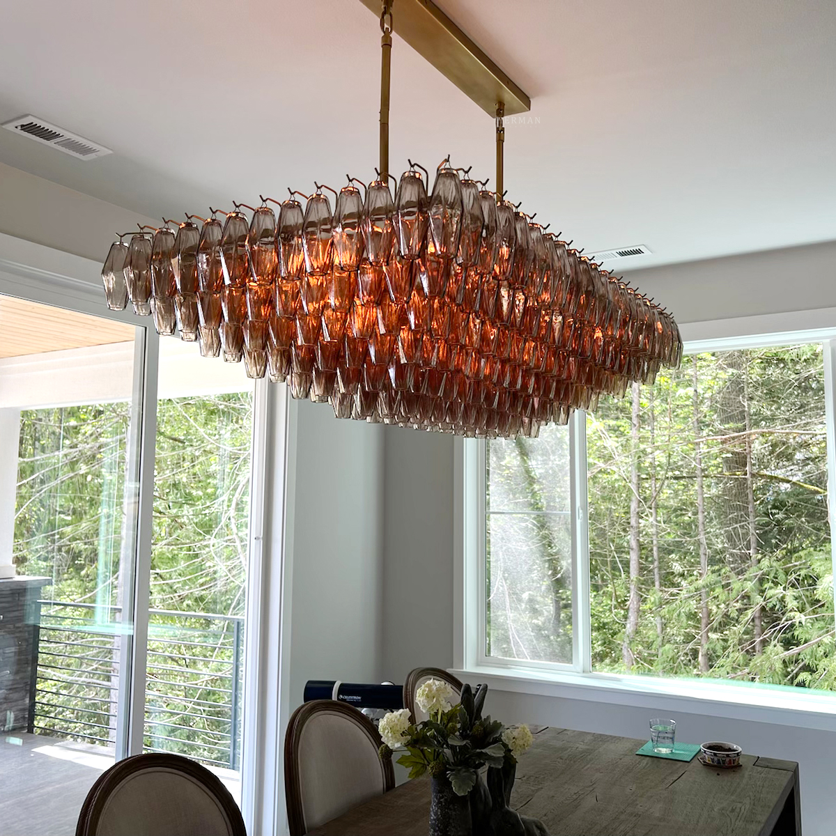Chiara Glass Tiered Round Chandelier 61"