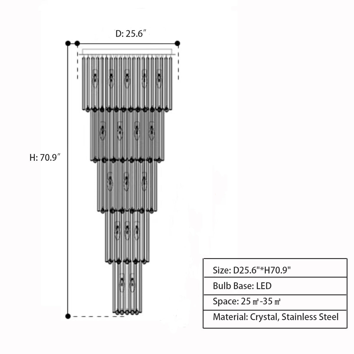 Extra Large Multi-layer Crystal Flush Mount Chandelier for High-Ceiling Space