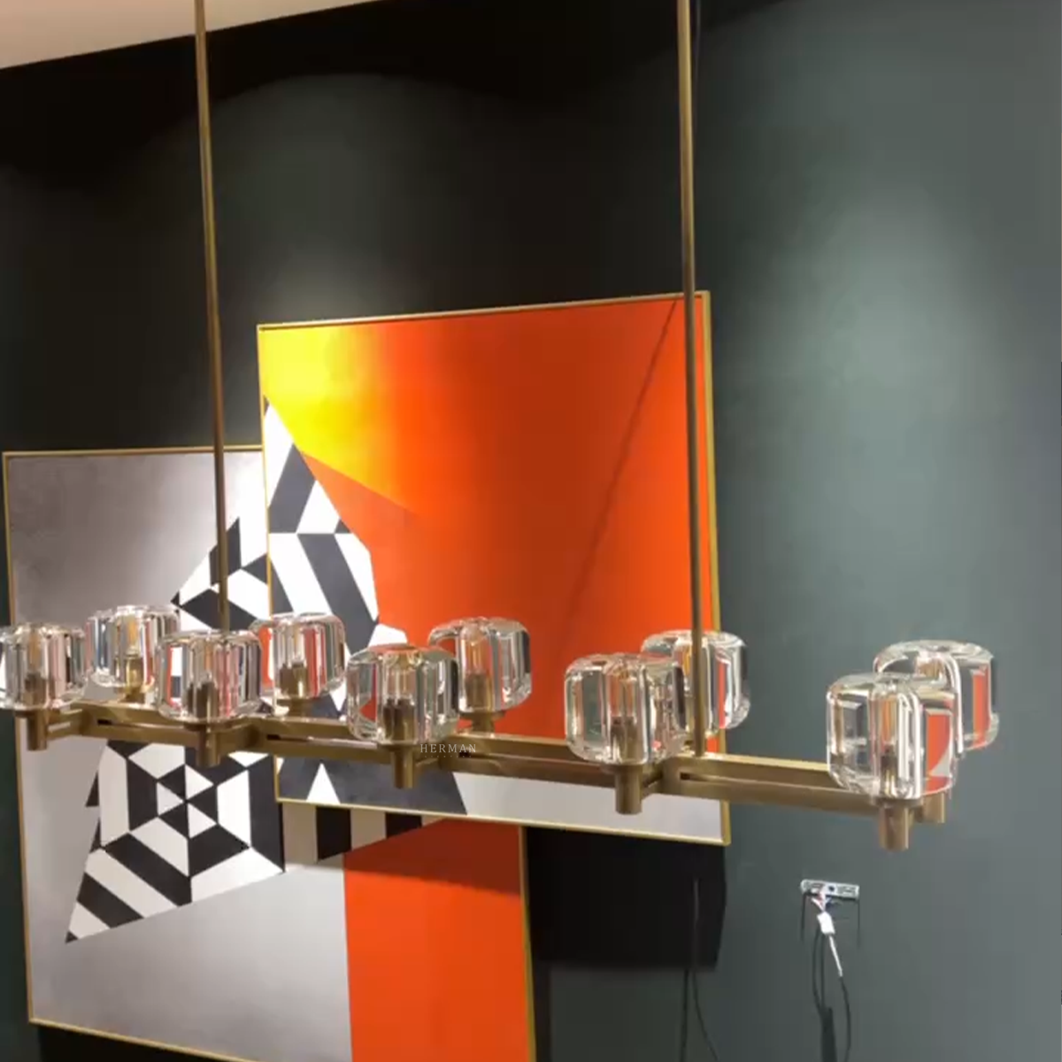 Demaret Double Linear Chandelier 54''