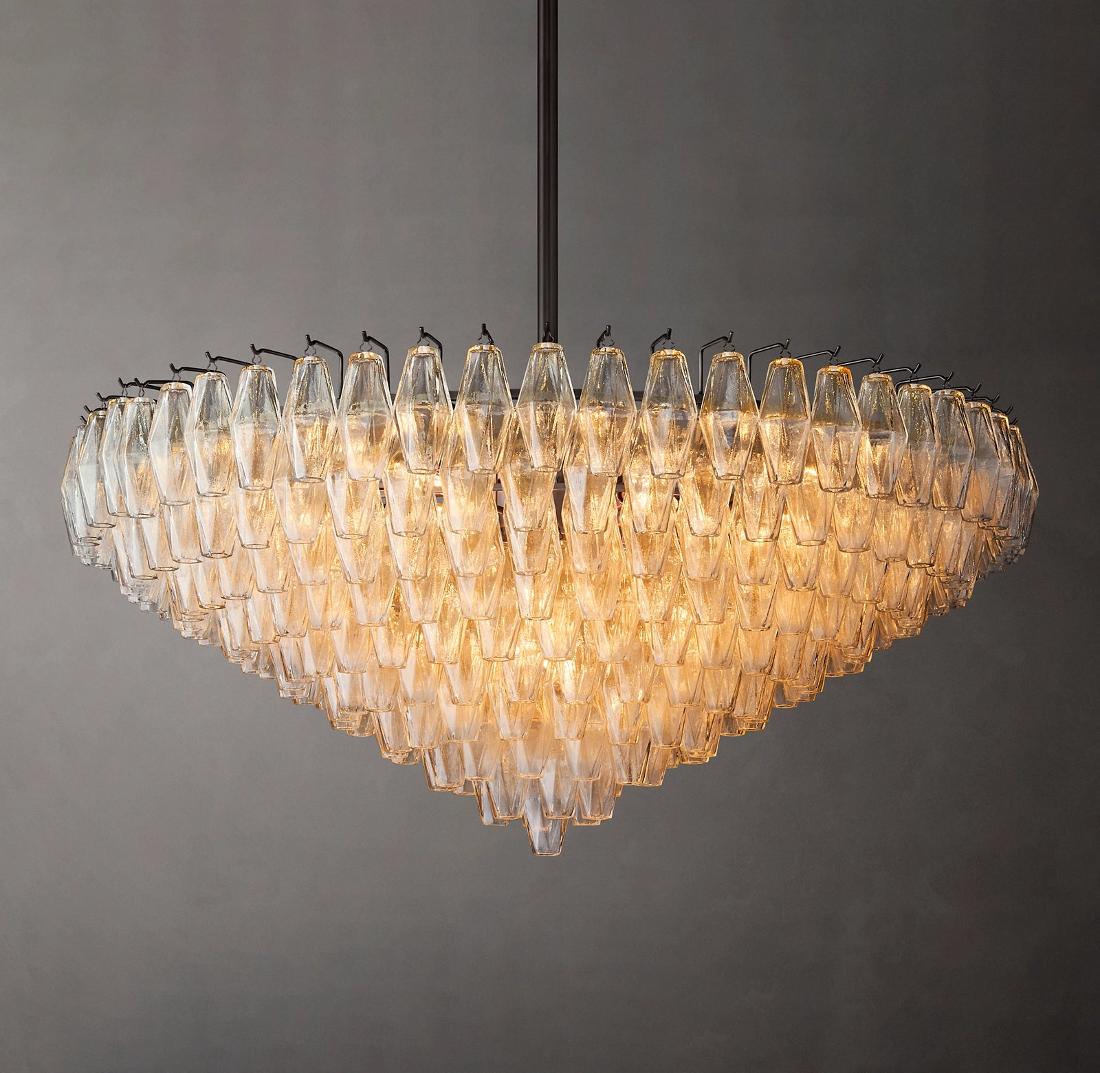 Chiara Glass Tiered Round Chandelier 47"