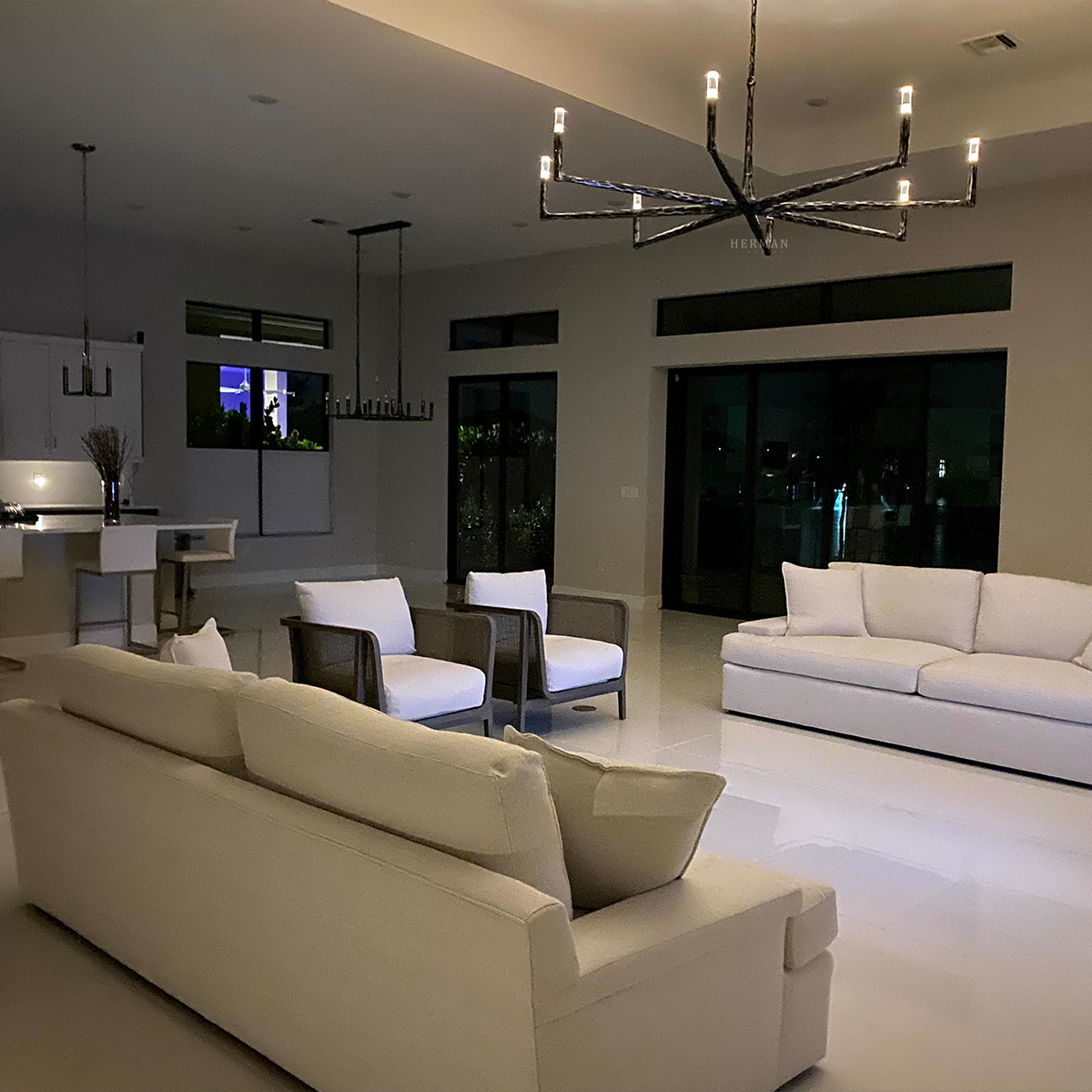 Thaddeus Forged Round Chandelier 60"