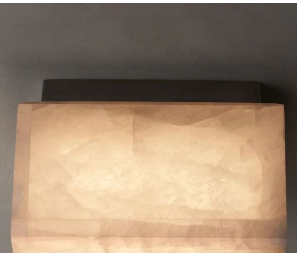 Alabaster Rival Square Flushmount 6"