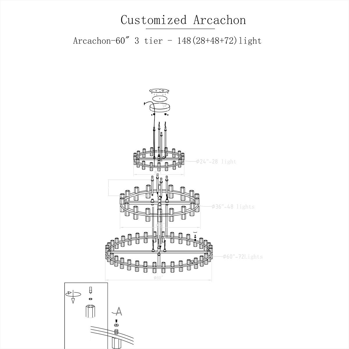 Customize Arcachon Led 3 Tier Round Chandelier