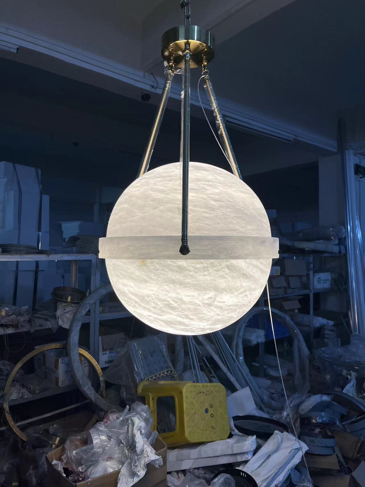 Alabaster Globe Pendant Light