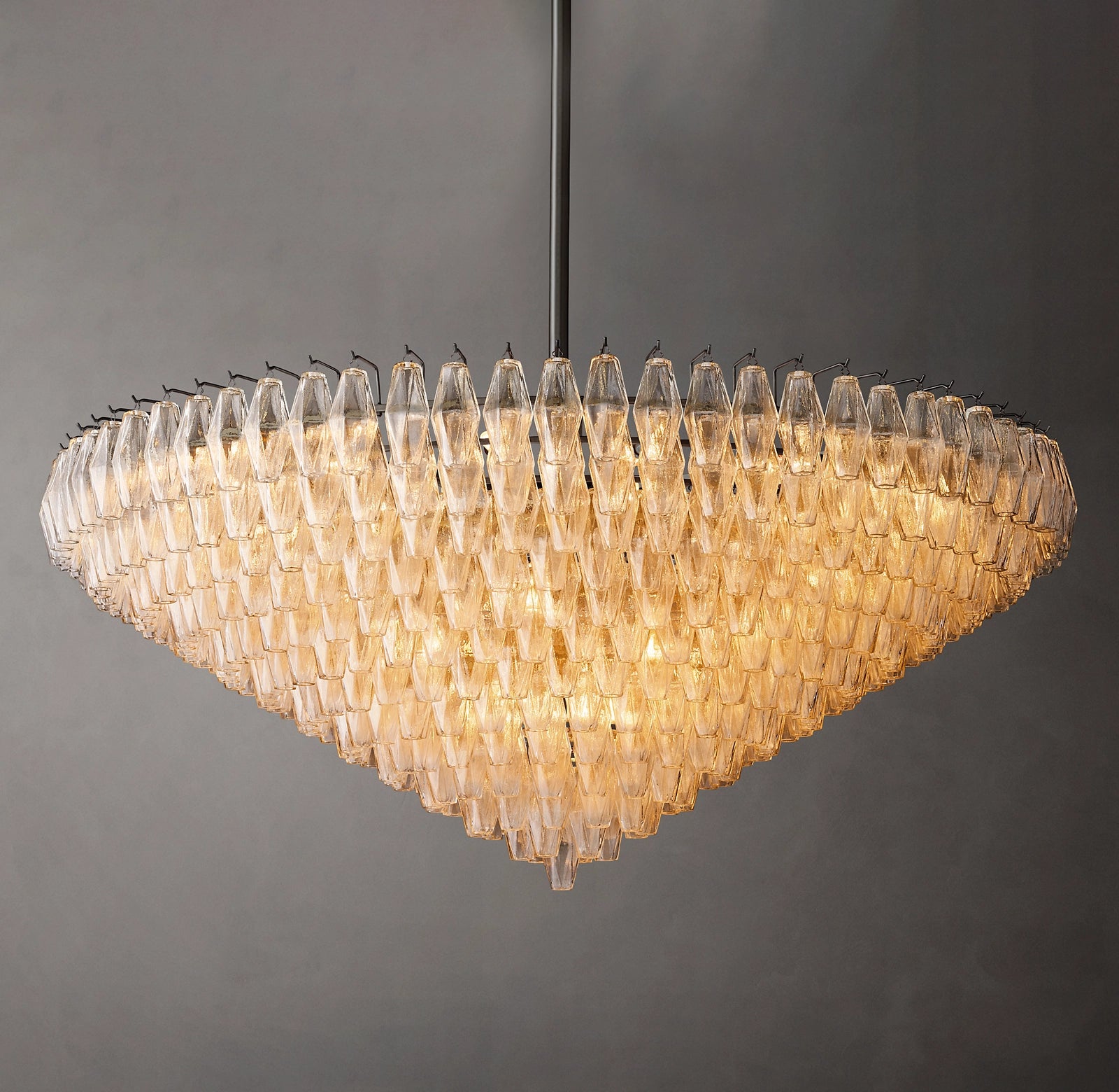 Chiara Glass Tiered Round Chandelier 61"