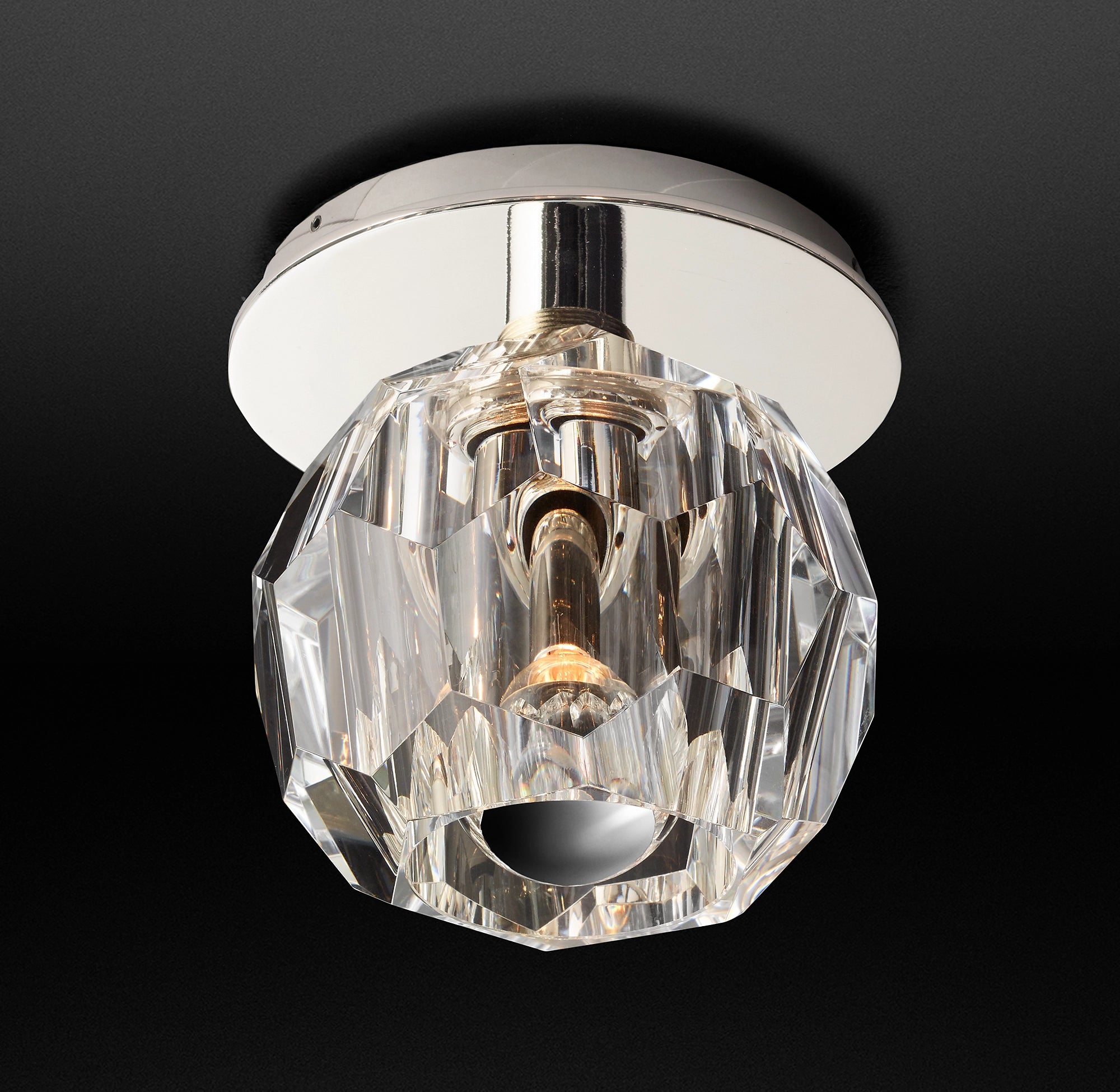 Boule Crystal Glass Clear Flushmount