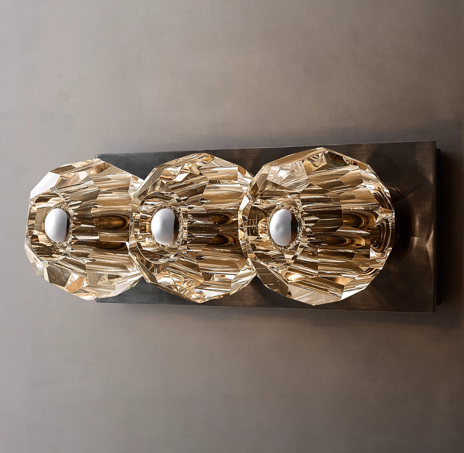 Boule Crystal Glass Linear Wall Sconce Clear