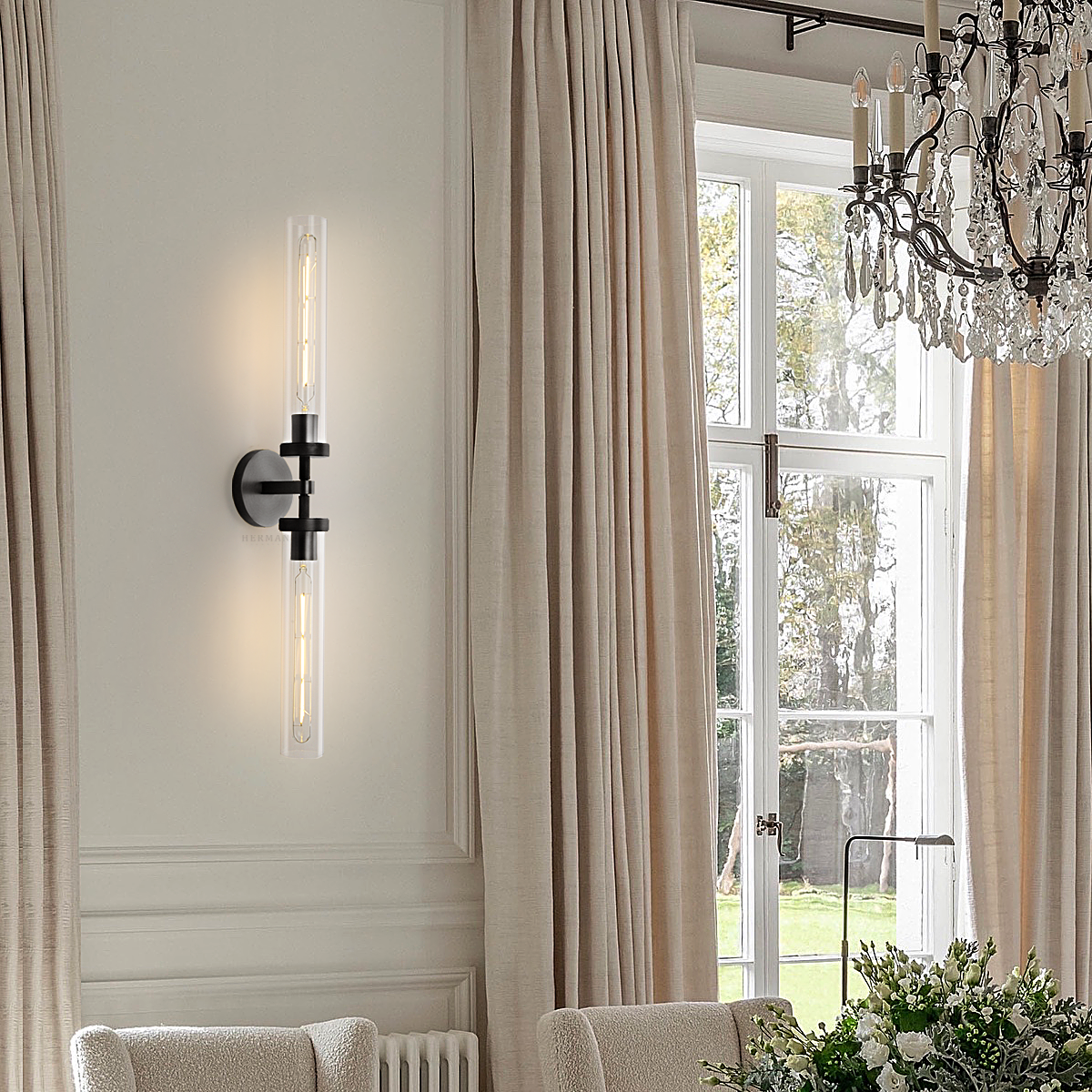 Lambert Hexagonal Linear Sconce 31"