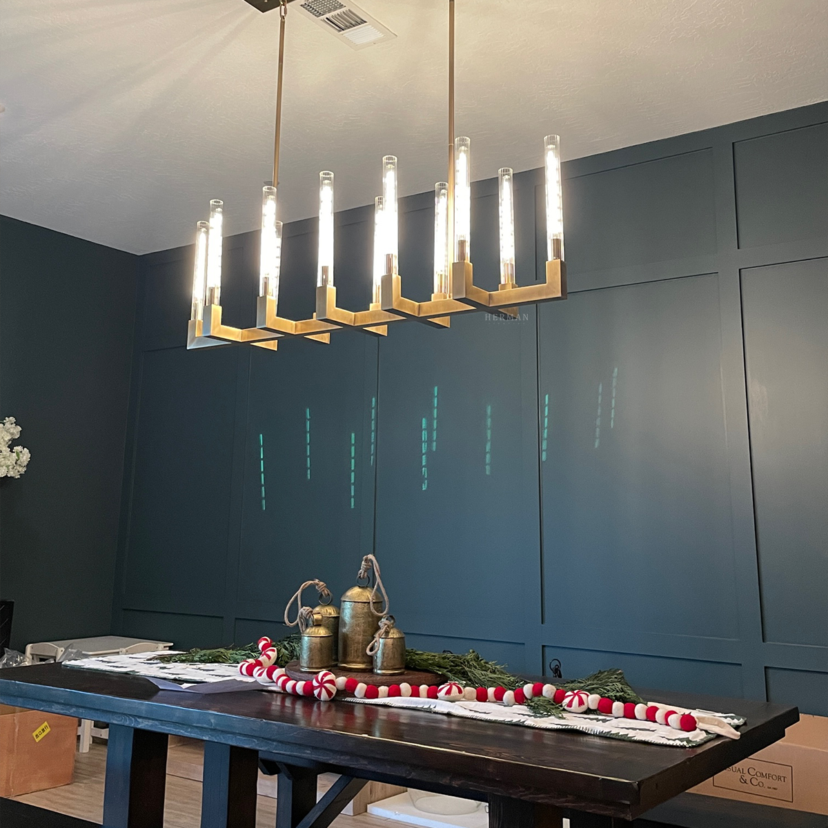 Cannel Linear Chandelier 55"