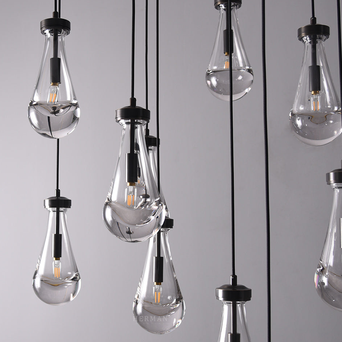 Raindrop Round Chandelier 47", Rain Chandelier