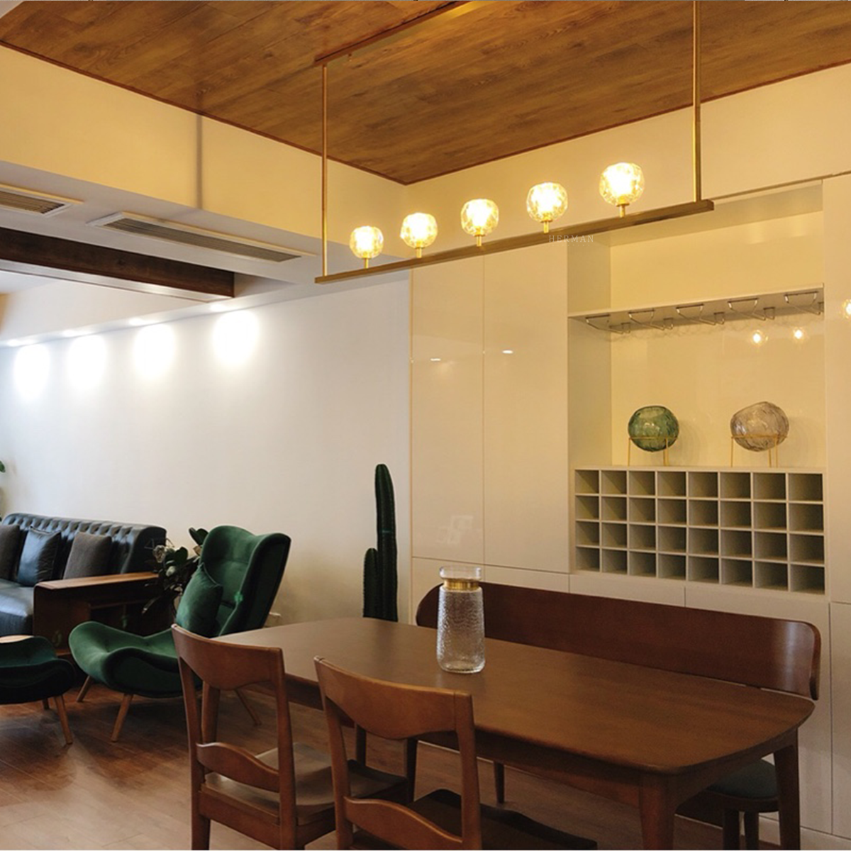 Boule Cristal Linear Chandelier 48"