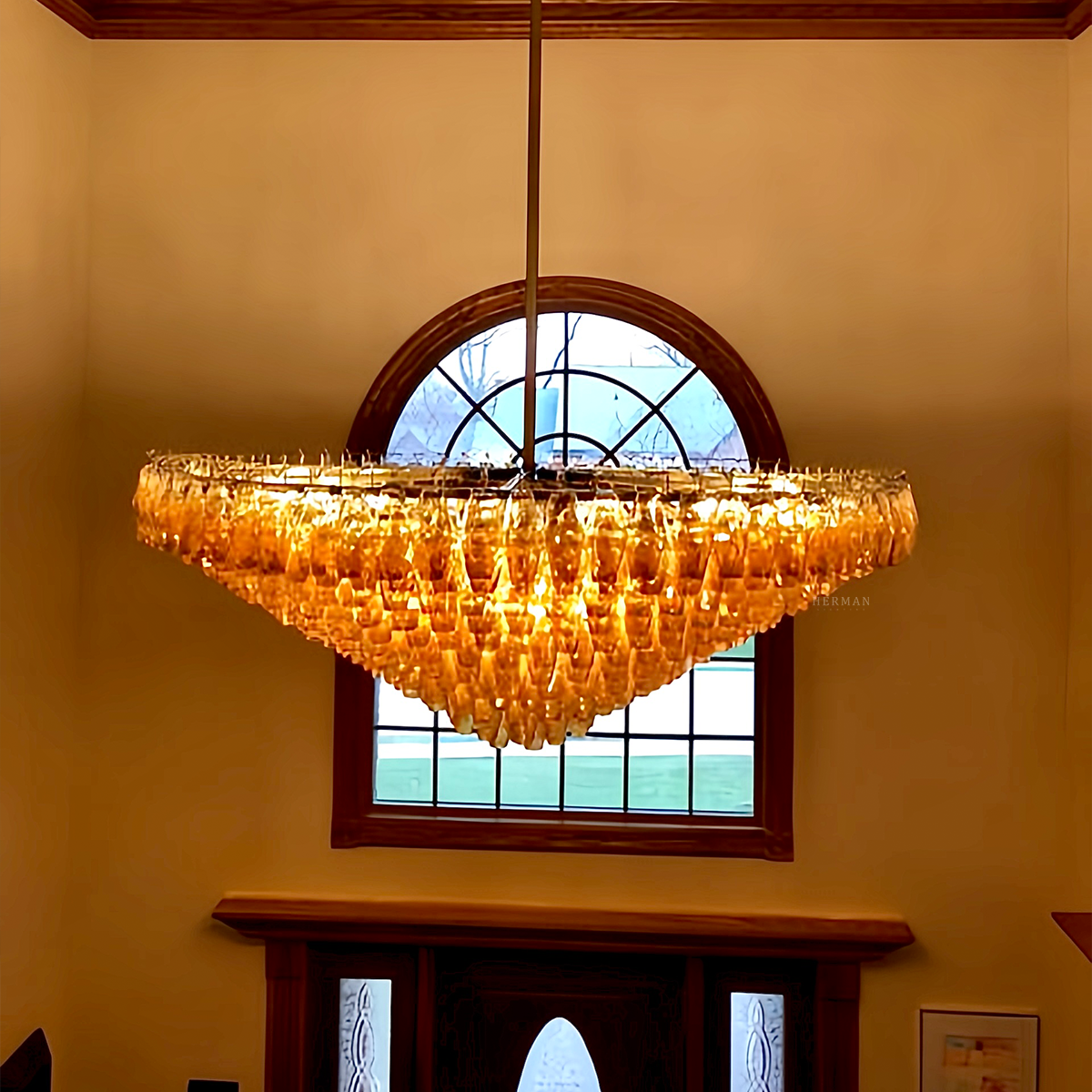 Chiara Glass Tiered Round Chandelier 47"