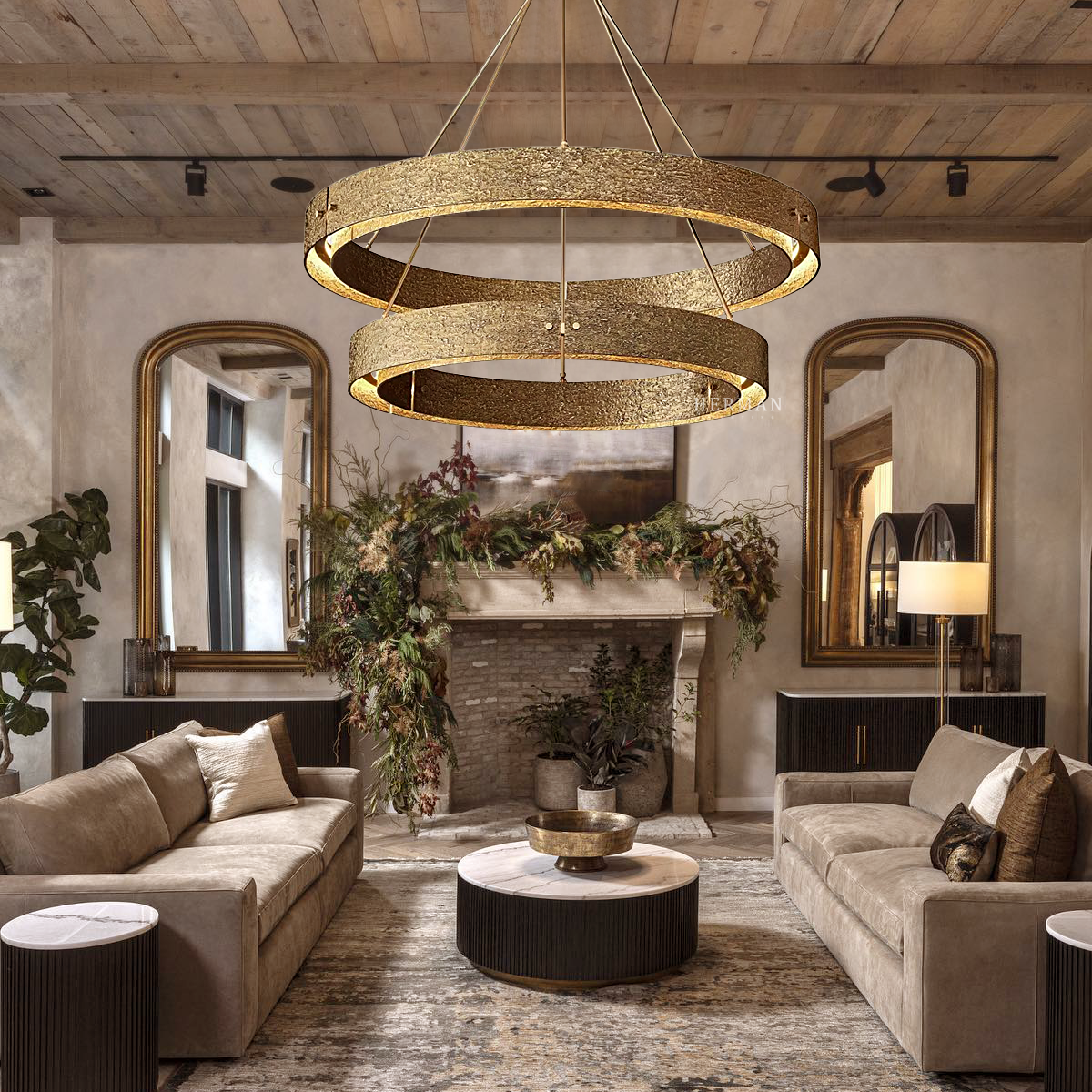 Vouvant Two-Tier Round Chandelier 60"