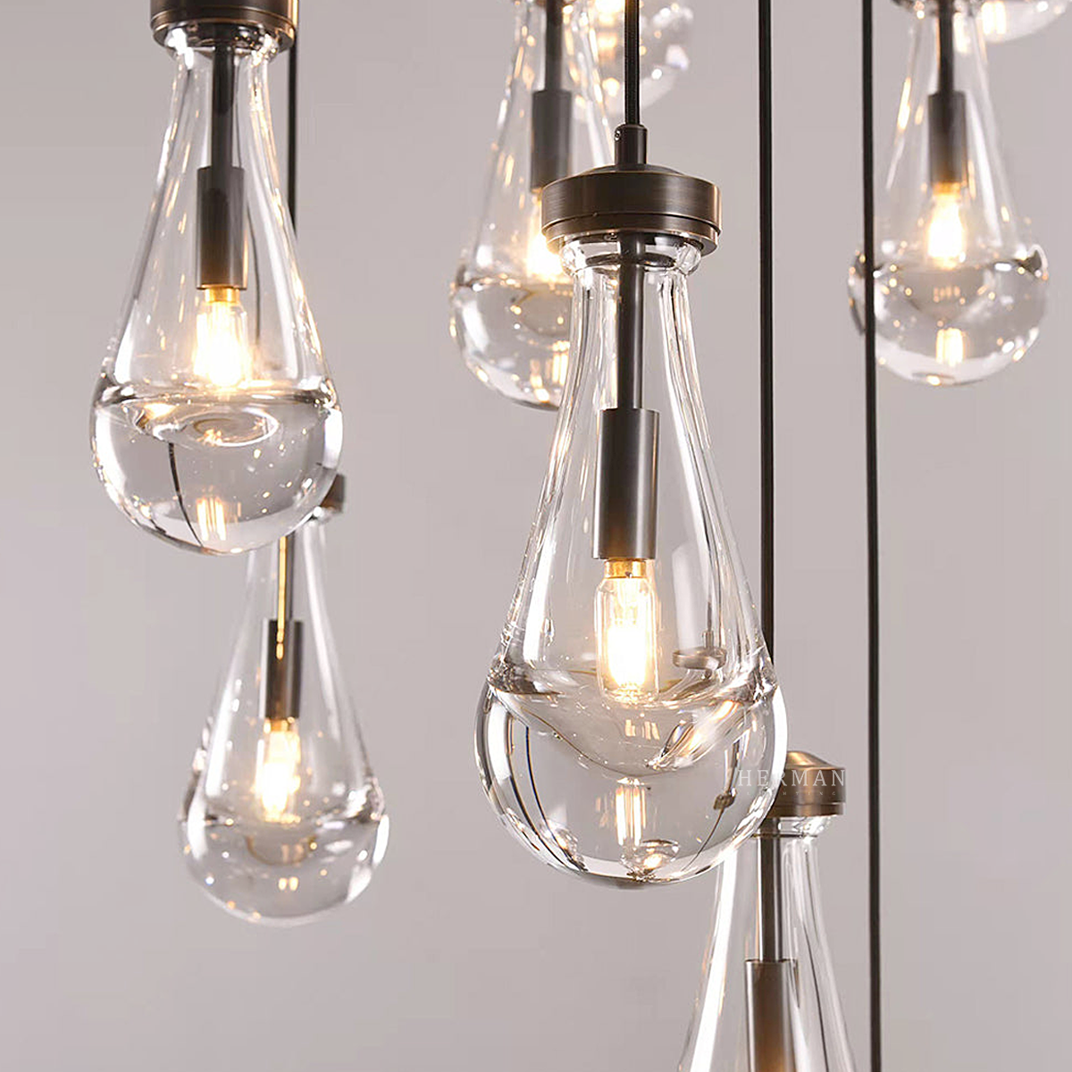 Raindrop Linear Chandelier 54", Rain Chandelier