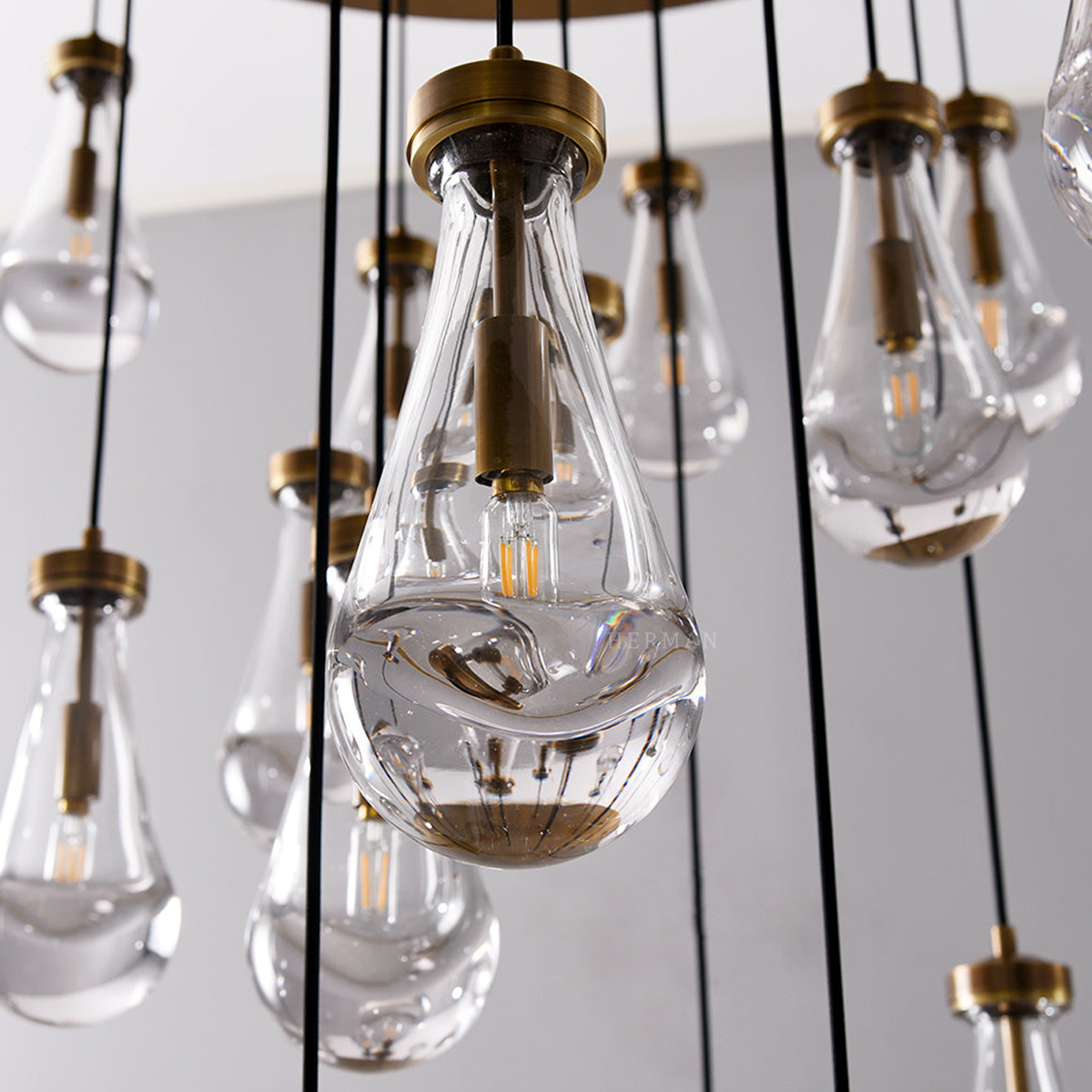 Raindrop Round Chandelier 47", Rain Chandelier