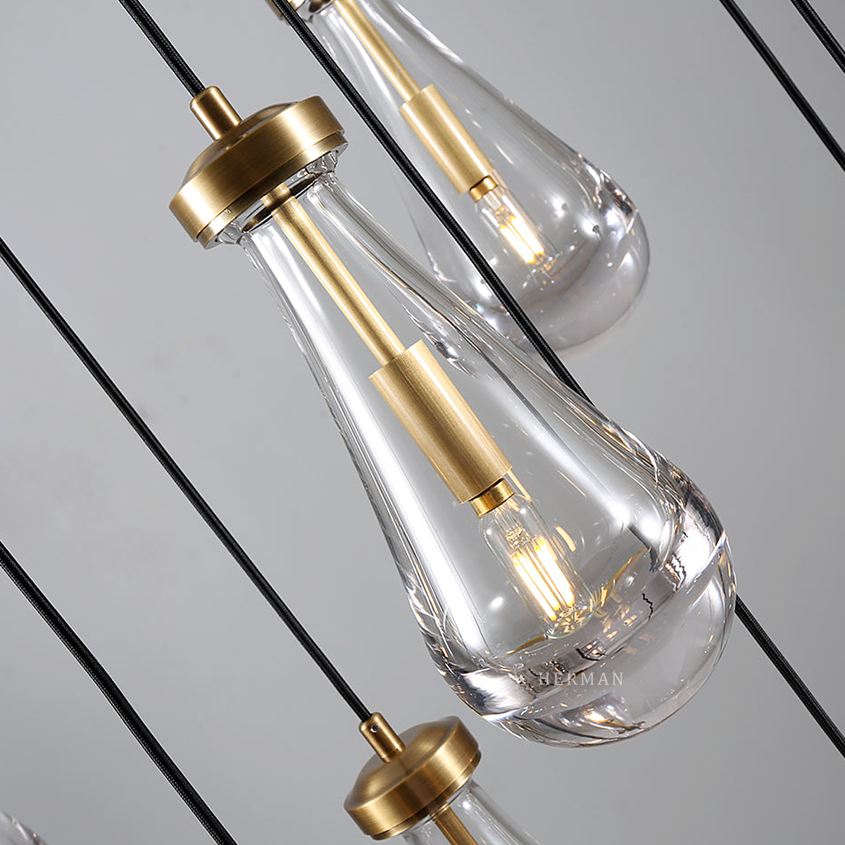 Raindrop Linear Chandelier 54", Rain Chandelier