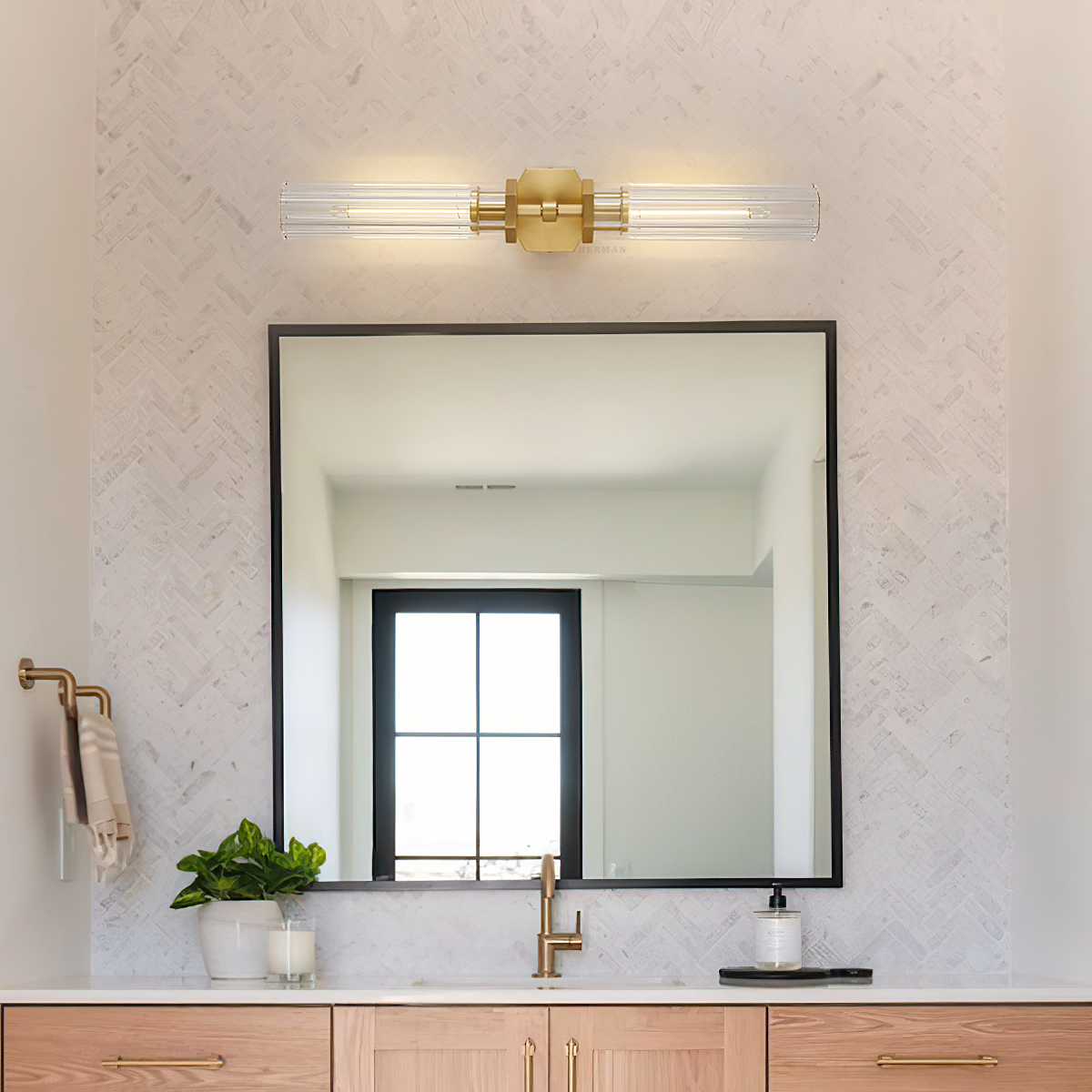 Lambert Hexagonal Linear Wall Sconce 19½"W