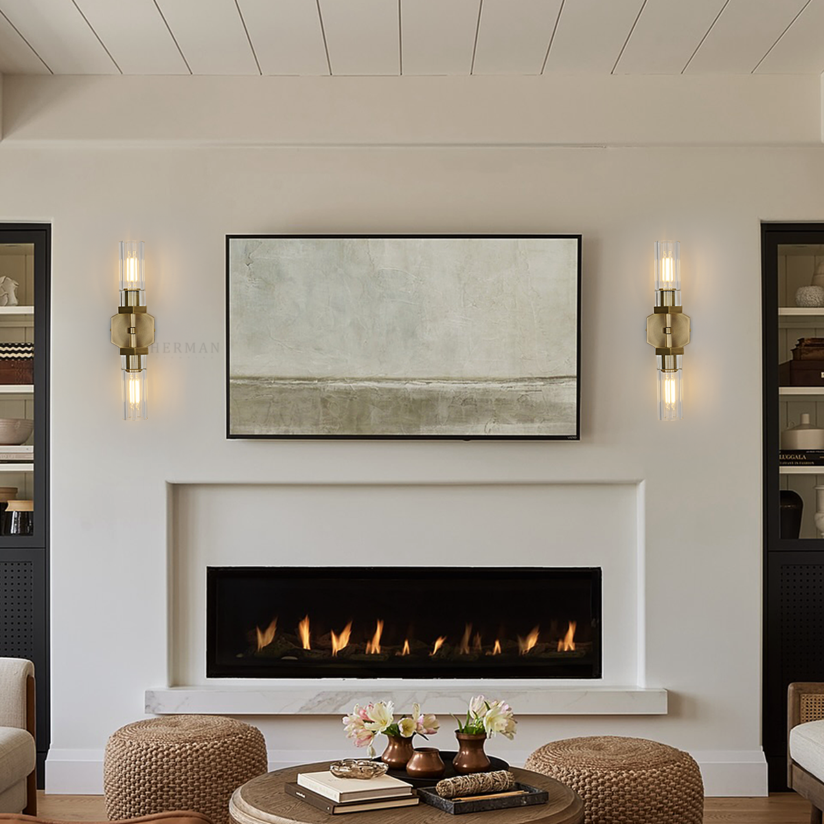 Lambert Hexagonal Grand Linear Wall Sconce 5¼"H