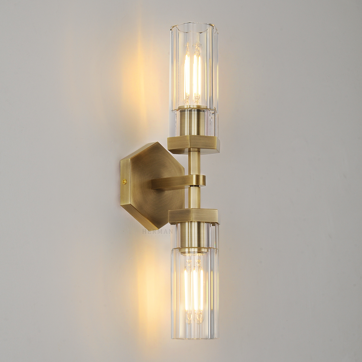 Lambert Hexagonal Grand Linear Wall Sconce 5¼"H