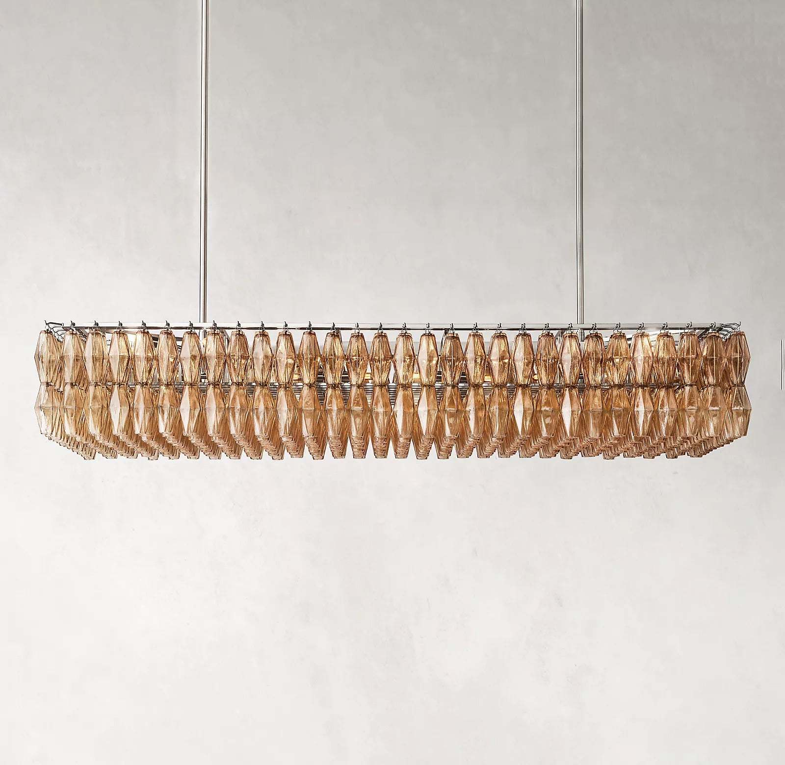 Chiara Glass Rectangular Chandelier W74"