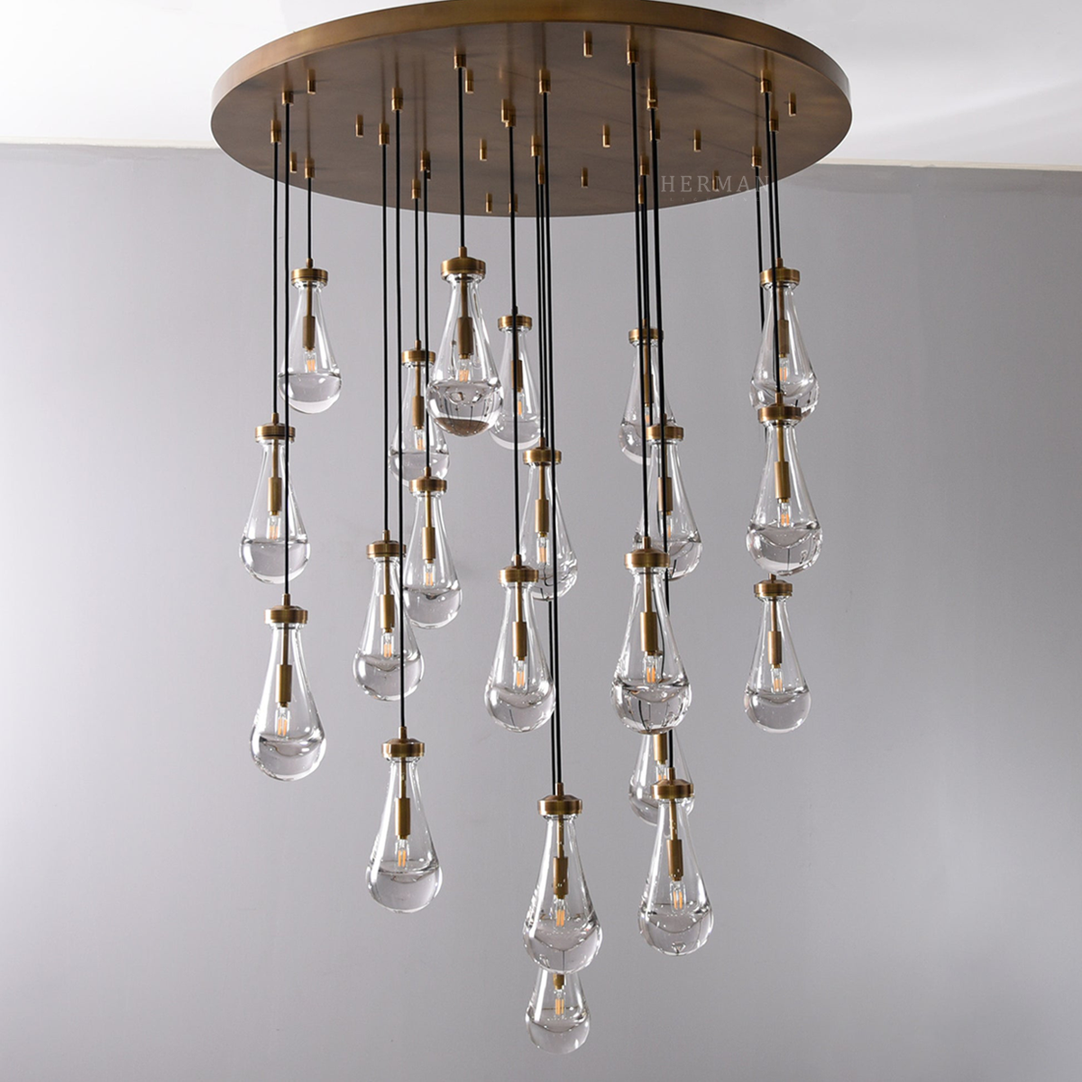 Raindrop Round Chandelier 47", Rain Chandelier