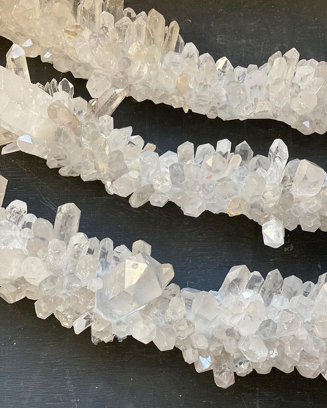 36 Inch Round Modern Chandelier Brass & Clear Geode Quartz Crystal Hanging Light