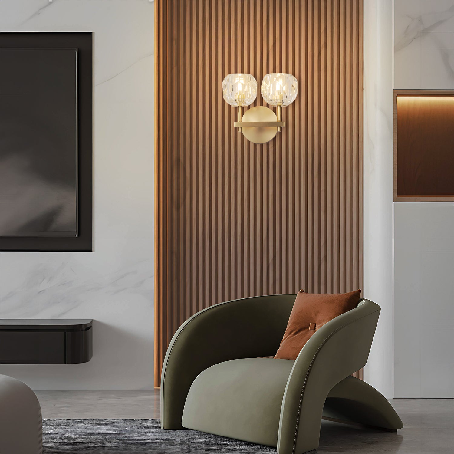 Boule De Cristal Clear Glass Sconce