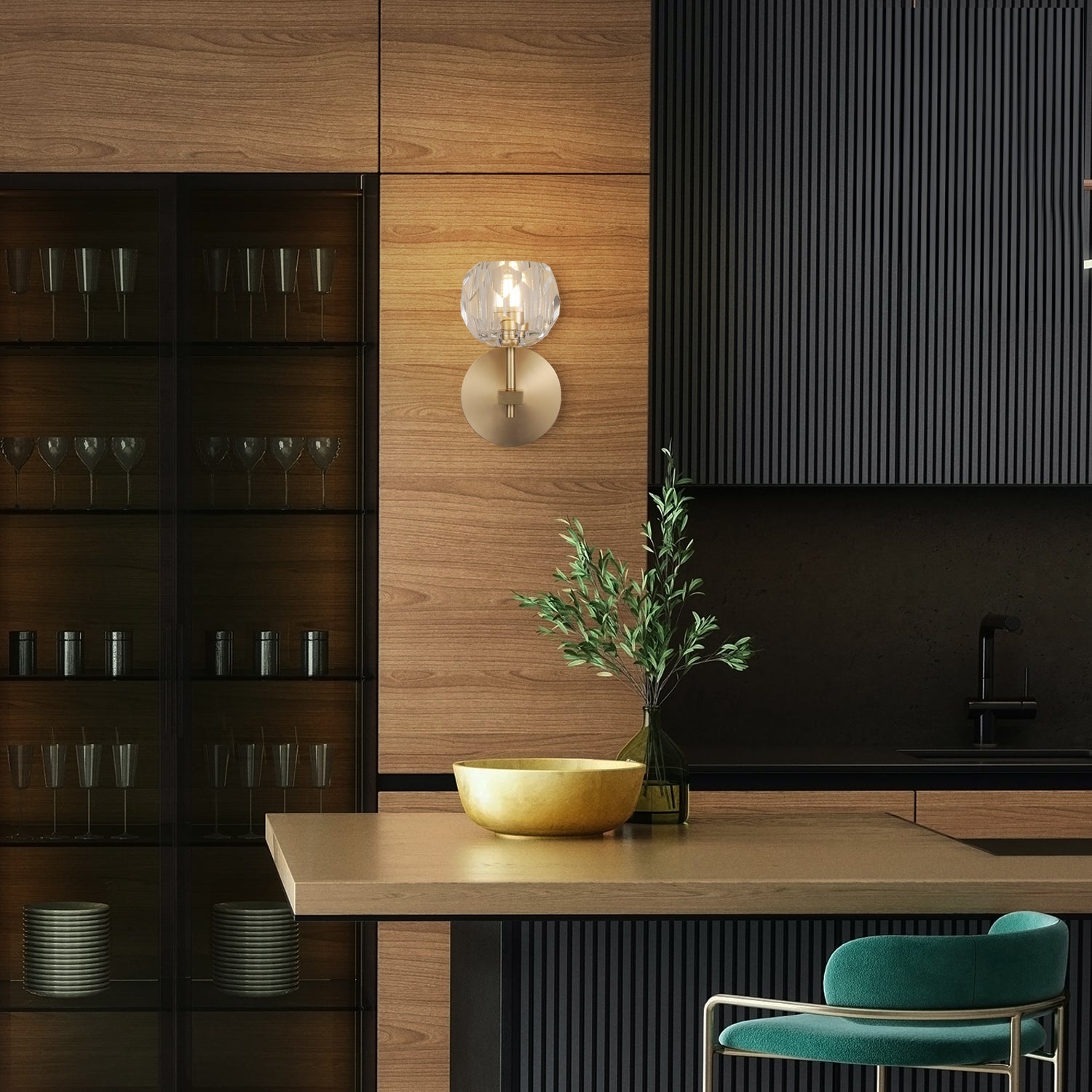 Boule De Cristal Clear Glass Sconce