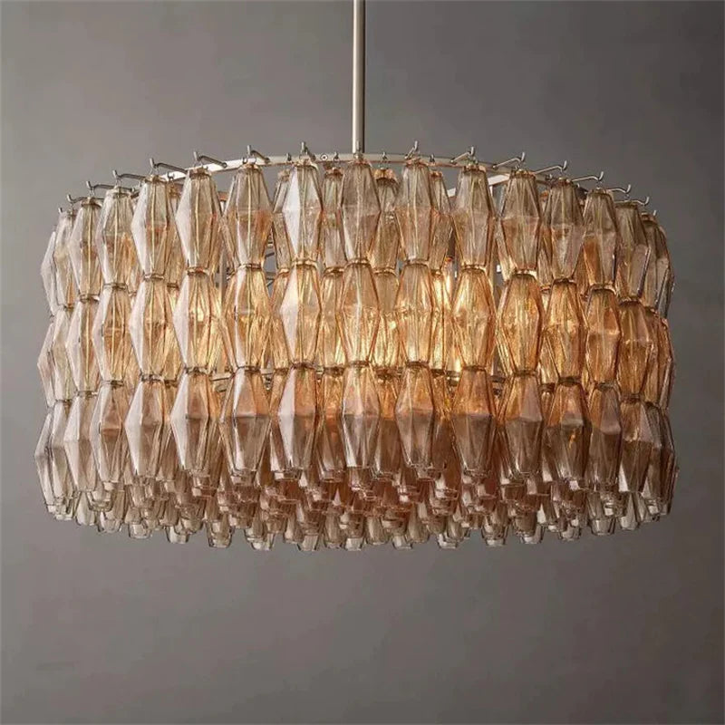 Chiara Glass Round Chandelier D37"