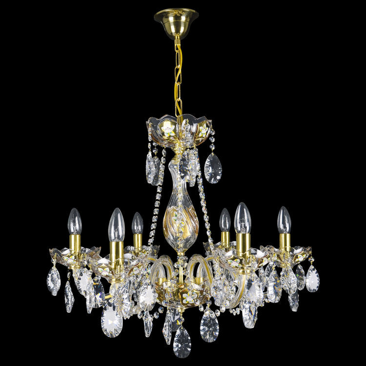 Exclusive 6 Crystal Glass Chandelier (Gold/Silver) - Wranovsky