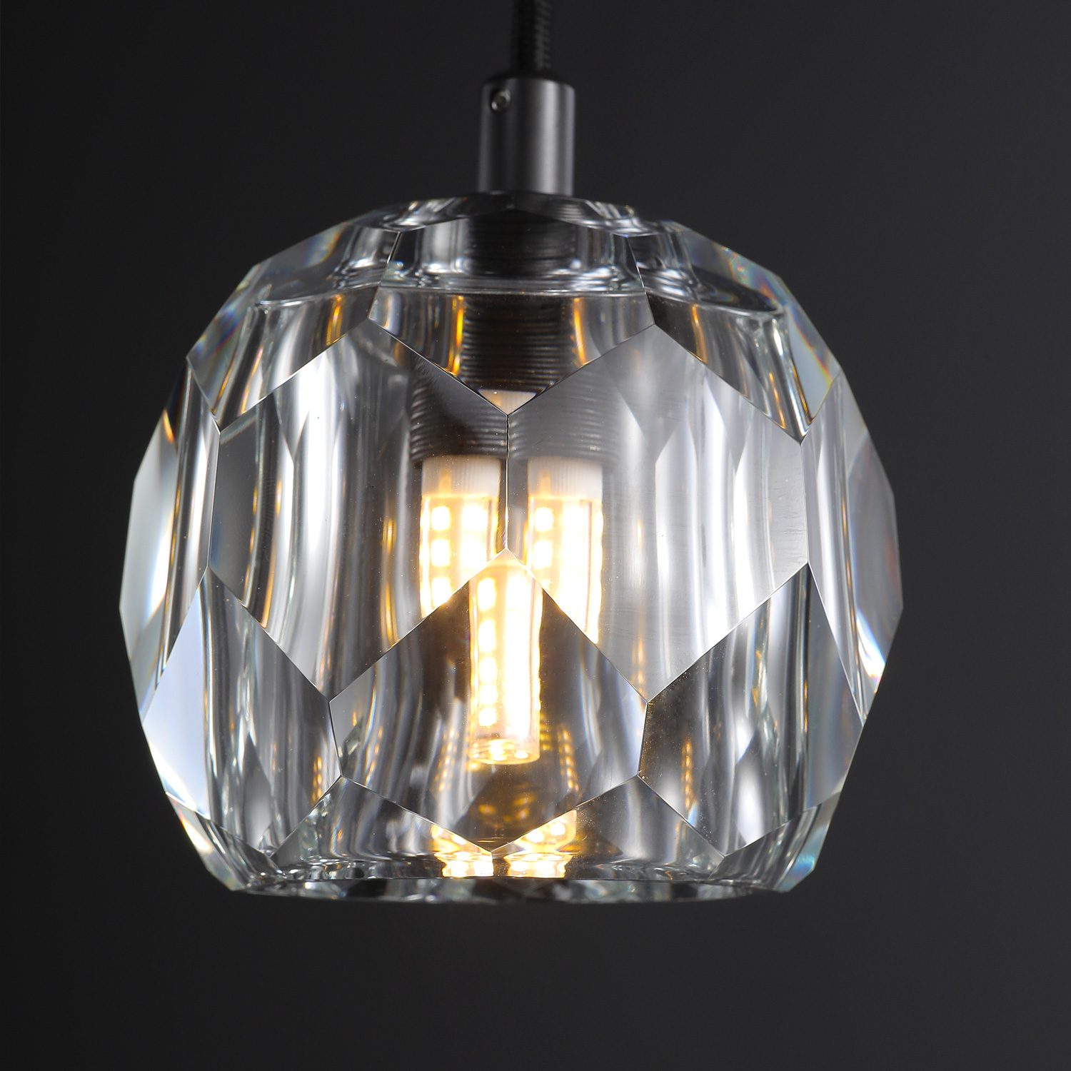 Boule Crystal Smoky Pendant Light