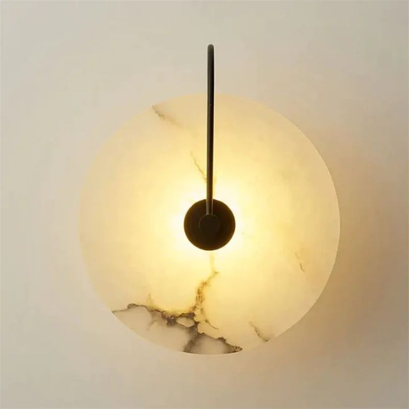 Alabaster Modern Record shape Wall Sconce