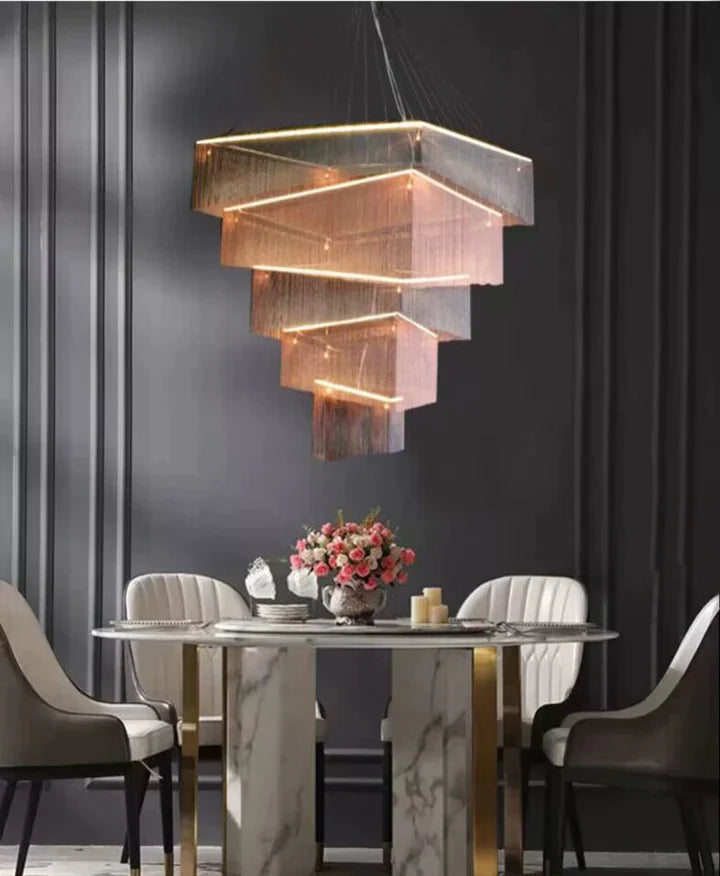 Libby Extra Large Square Tassel Chandelier