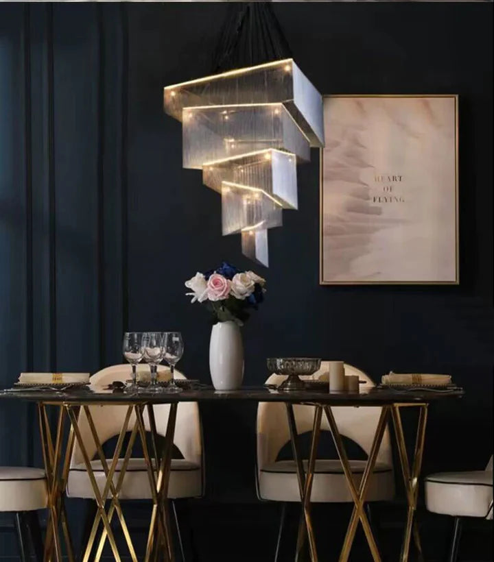 Libby Extra Large Square Tassel Chandelier