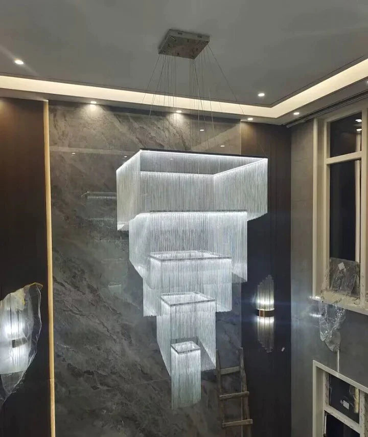 Libby Extra Large Square Tassel Chandelier