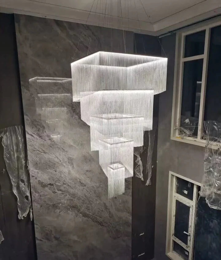 Libby Extra Large Square Tassel Chandelier