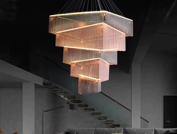 Libby Extra Large Square Tassel Chandelier