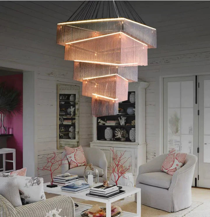 Libby Extra Large Square Tassel Chandelier