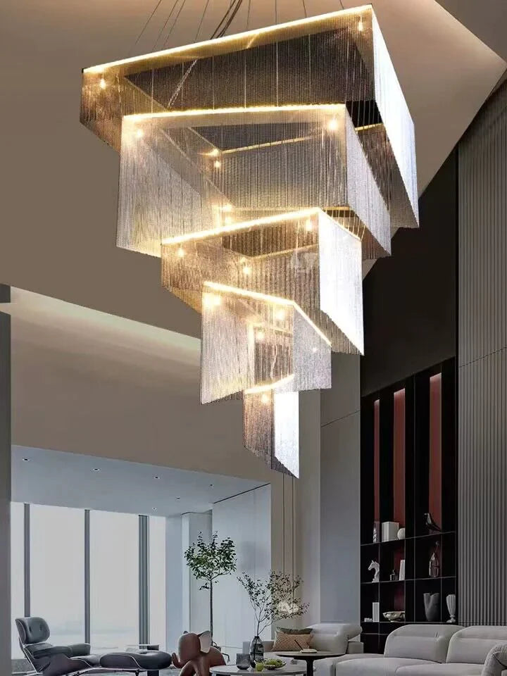 Libby Extra Large Square Tassel Chandelier