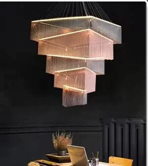 Libby Extra Large Square Tassel Chandelier