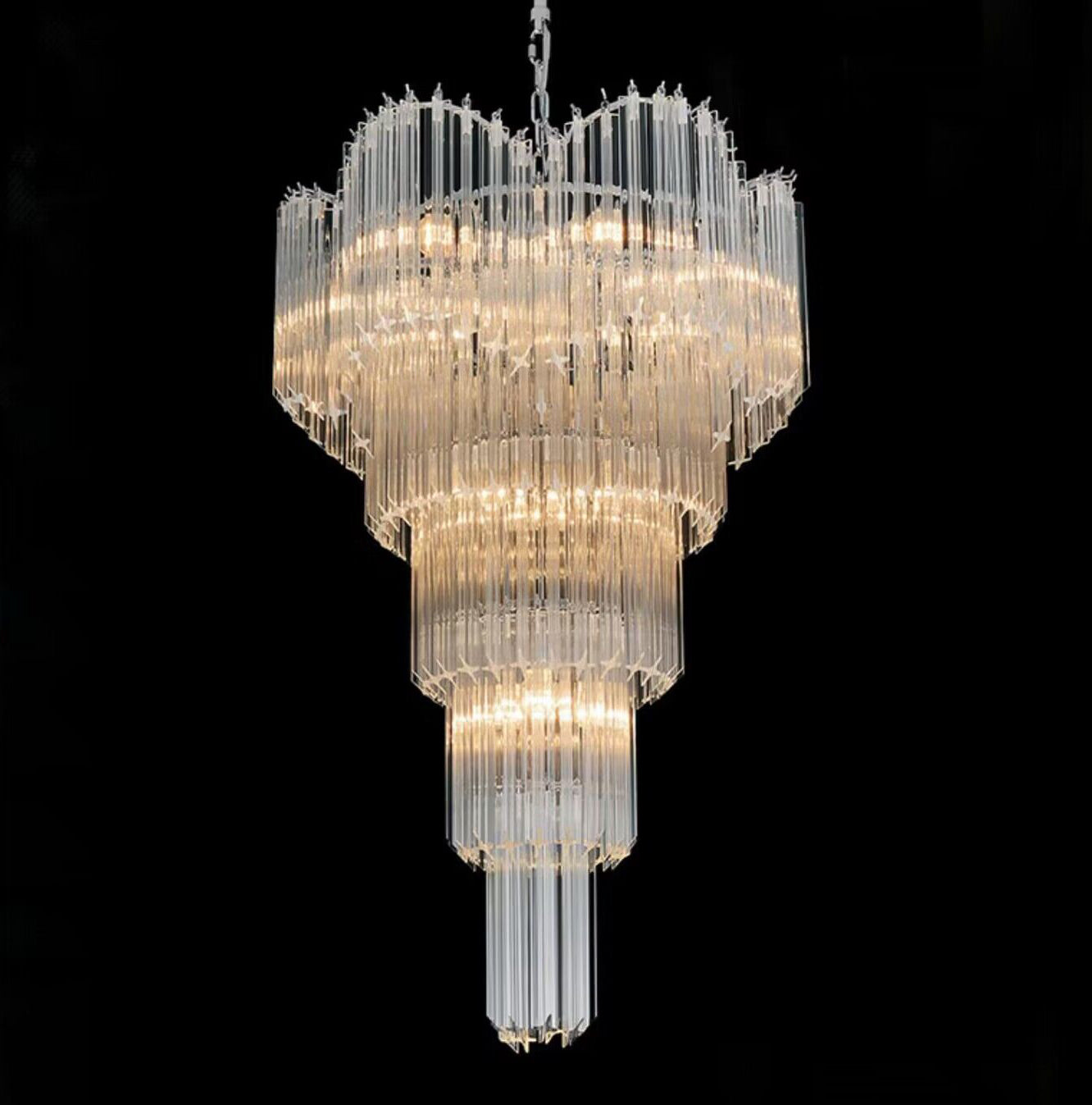 Extra Large Art Cascade Spiral Crystal Chandelier