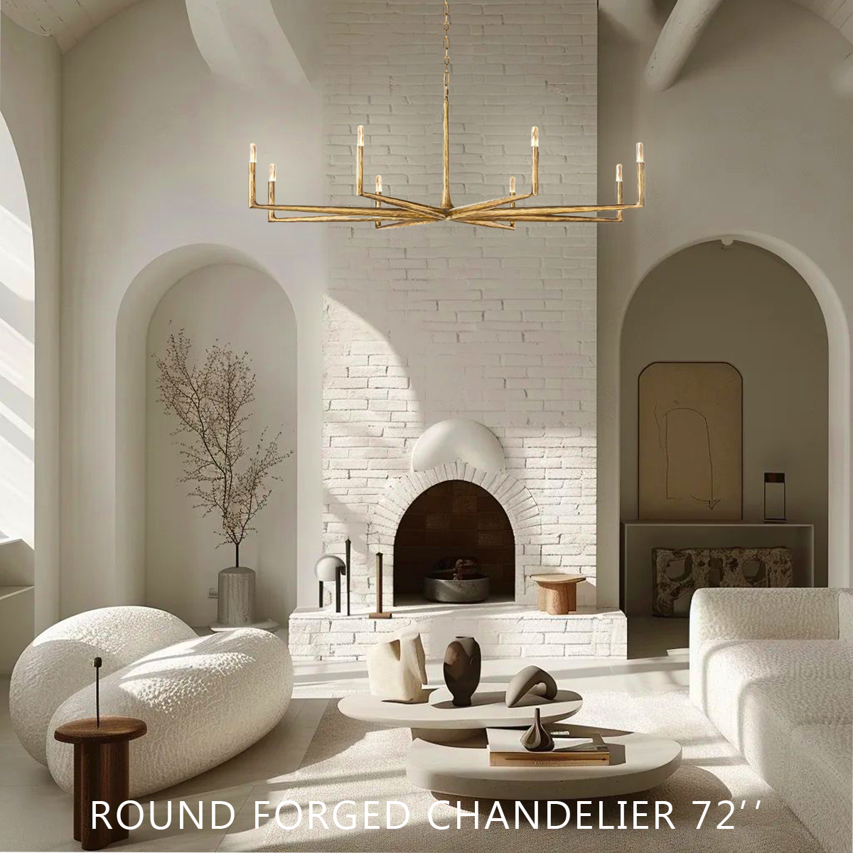 Thaddeus Forged Round Chandelier 72"