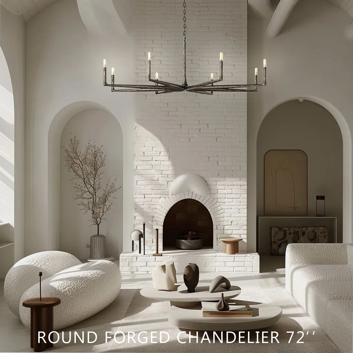 Thaddeus Forged Round Chandelier 72"